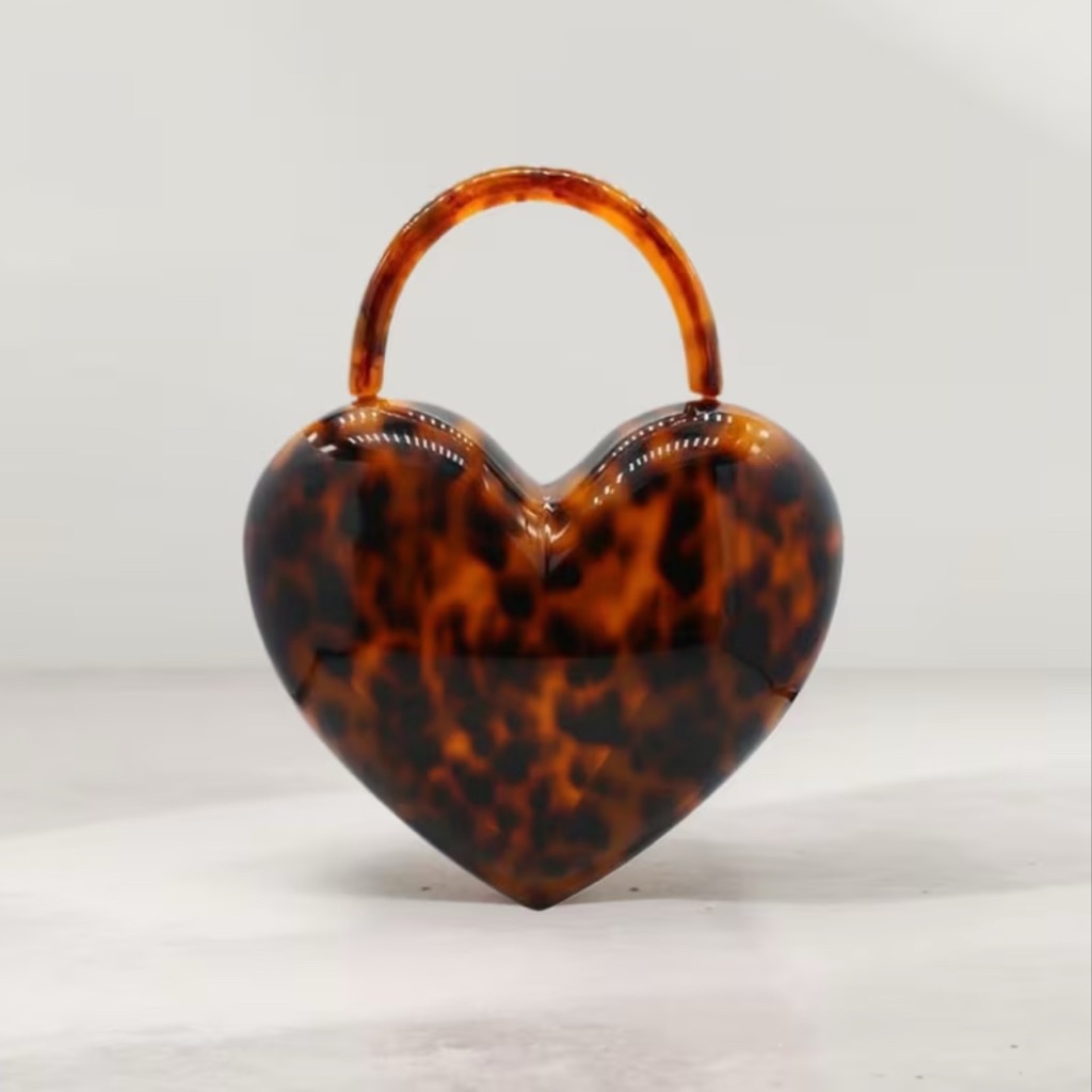 Heart-Shaped Tortoiseshell Bag